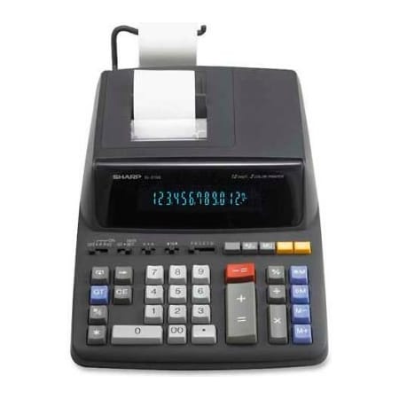 Sharp Sharp 12-Digit Calculator, EL2196BL, 2 Color Printing, 8-7/8" X 12-9/10" X 3-1/10", Black EL2196BL